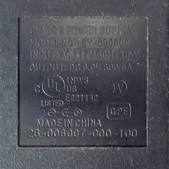 J.S.Y. AC Power Adapter 9V 600mA Plug-In Class 2 Power Supply Black - Picture 2 of 6